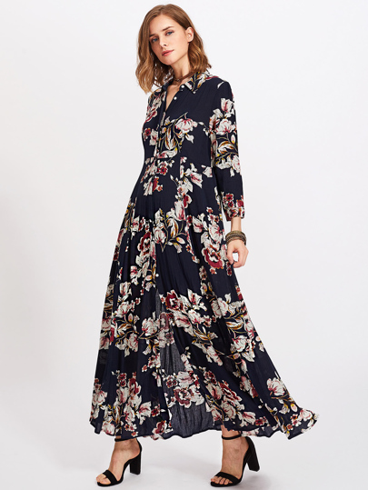 Vestido con estampado y tapeta escondida
