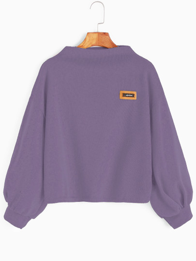 Sudadera con manga farol y parche