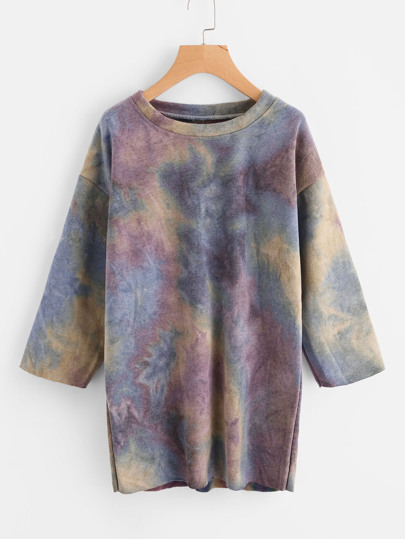 Robe sweat-shirt couleur à laver