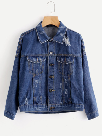 Giacca di jeans con stampa di lettera
