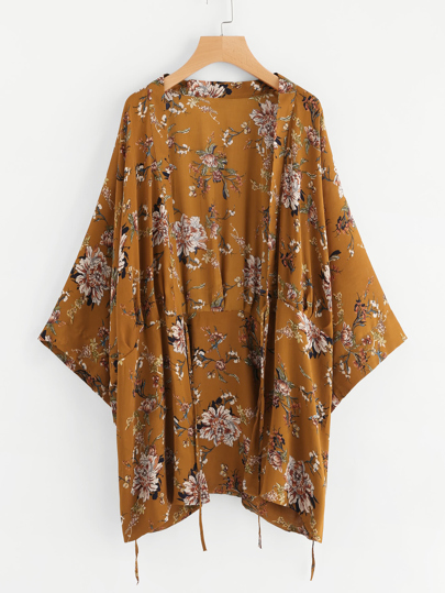 Kimono imprimé plante