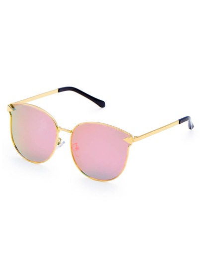 Metal Frame Flat Lens Sunglasses