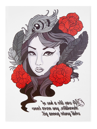 Beauty & Flower Tattoo Sticker