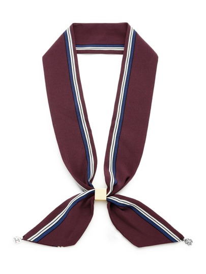 Striped Detail Skinny Scarf