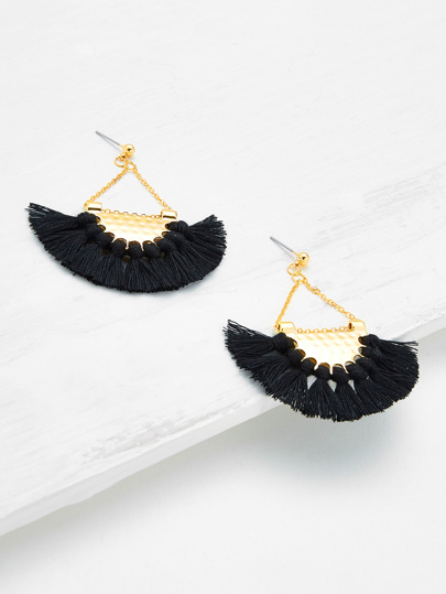 Fan Shaped Tassel Earrings