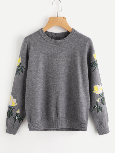 Jersey con bordado botánico