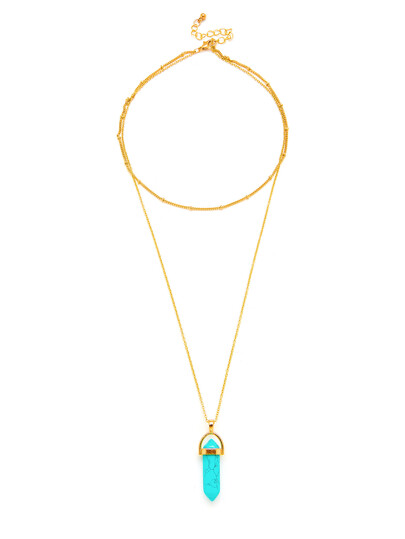 Collier de chaîne contrasté avec turquoise
