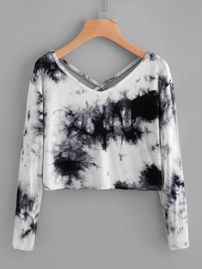 T-shirt con incrocio sul retro