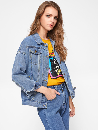 Drop Shoulder Denim Jacket