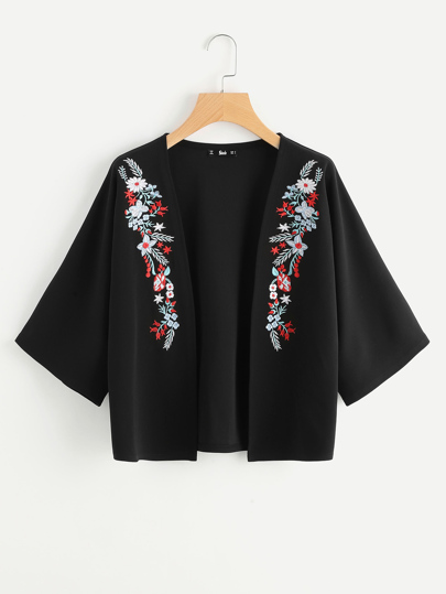 Blazer con ricamo botanico