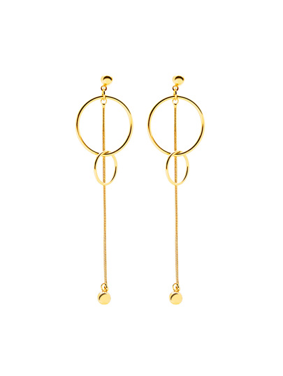 Boucles d\'oreille détail de boules métalliques avec double anneaux