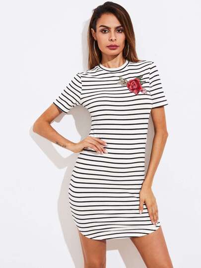 Robe avec pièce de brodé