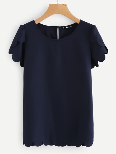 Top con bordi smerlati