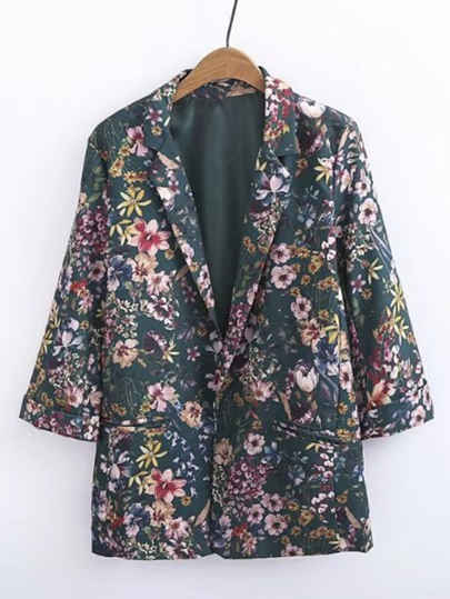 Blazer in forma con stampa di calicò