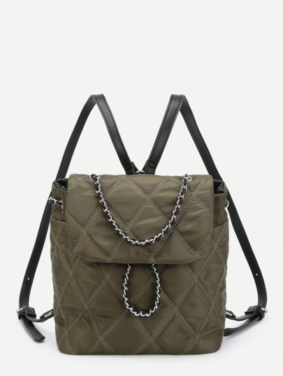 Sac à dos en nylon avec lacets et chaîne