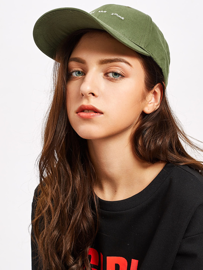 Slogan Embroidery Baseball Cap