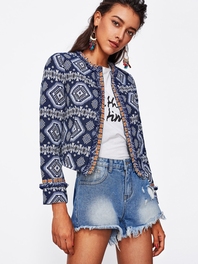 Blazer con stampa tribale