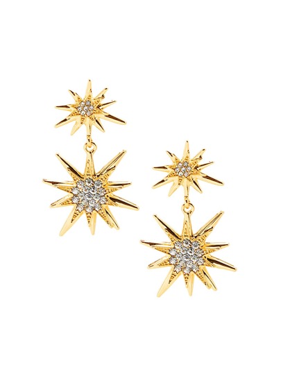 Rhinestone Double Star Anise Stud Earrings