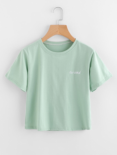 Camiseta con bordado de letras