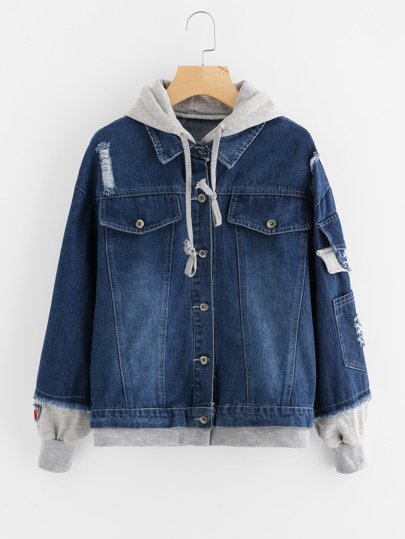 2 In 1 Hooded Jeans Jacket