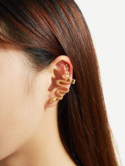 Boucles d\'oreille design de serpent métallique 1 pièce