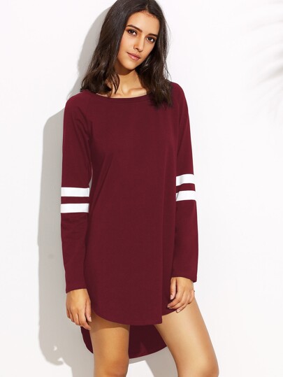 Robe Tee avec pzn asymétrique rayure