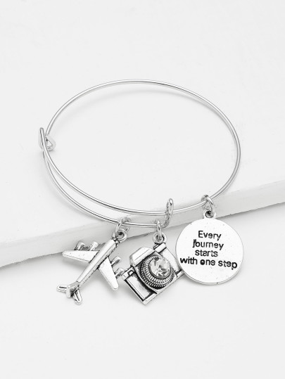 Bracelet décoré de strass et d'avion mini