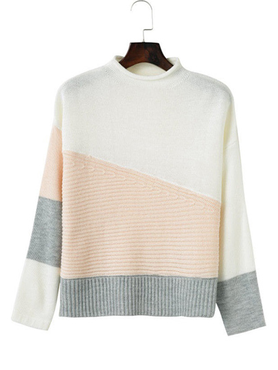 Jersey con cuello redondo en color block
