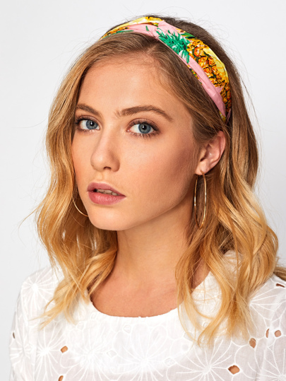 Pineapple Print Twist Headband