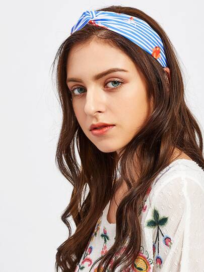 Striped Print Twist Headband
