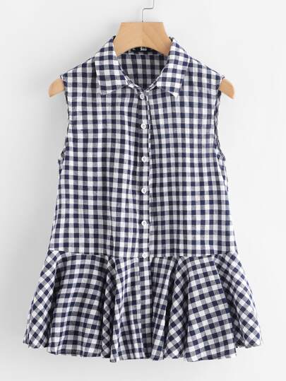 Blusa de guinga con volante