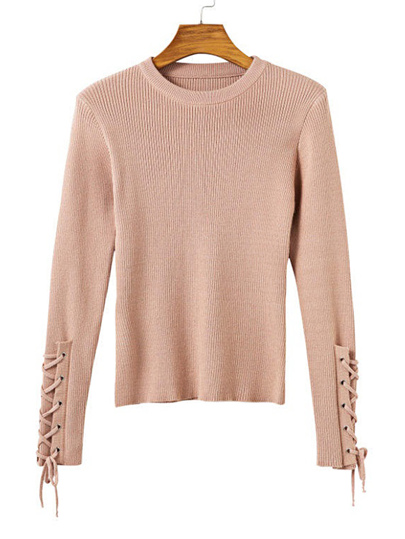 Maglione con maniche con laccetti