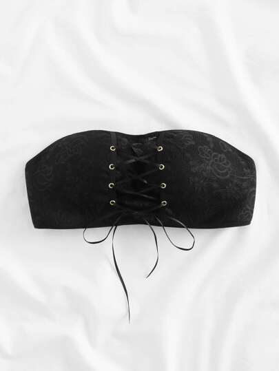 Sujetador bandeau con cordones