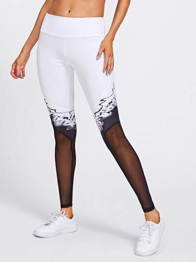 Leggins de deporte con panel de malla
