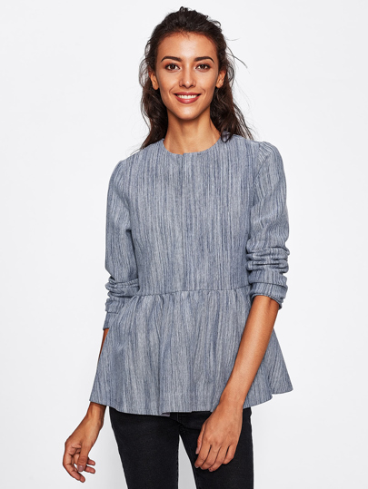 Half Placket Peplum Blazer