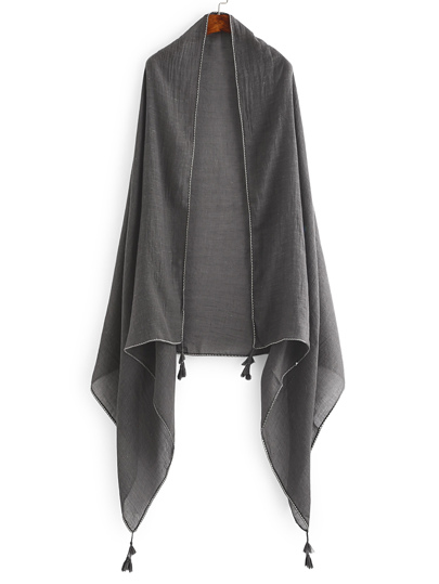 Contrast Trim Tassel Detail Scarf