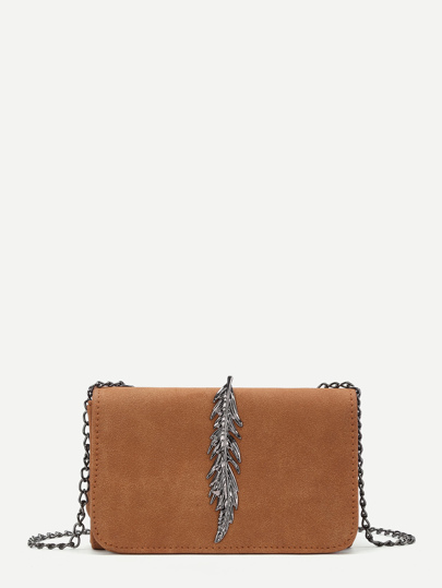 Sac bandoulière en forme avec une feuille métallique