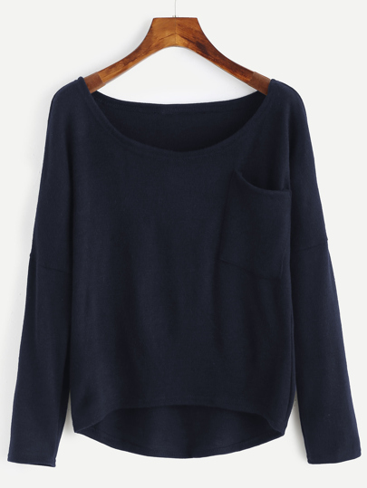 Drop Shoulder High Low Knitwear