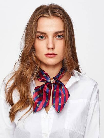 Color Block Chain Linked Satin Neckerchief