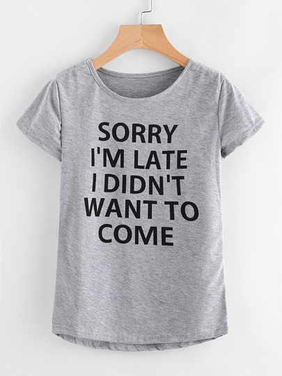 Slogan Print Tee