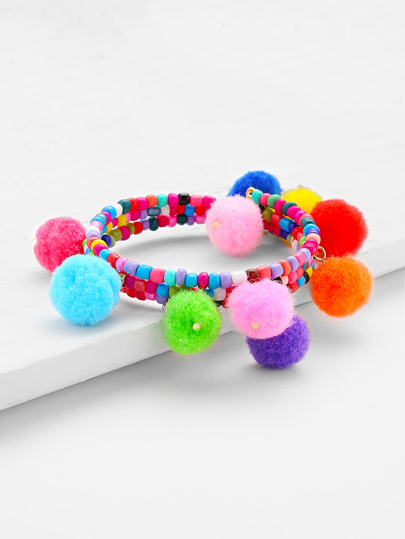 Bracelet de perle design de pompon