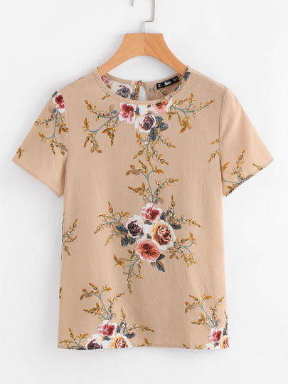 Top con stampa di fiore