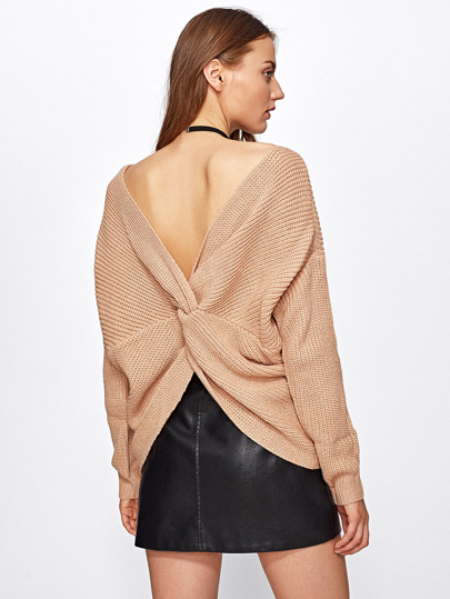 Maglione con schiena a v