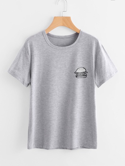 T-shirt con stampa di Hamburger