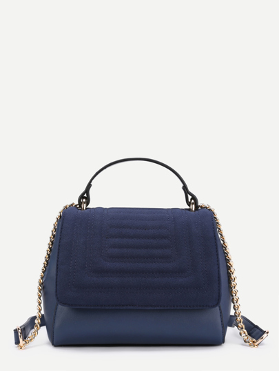 PU Flap Shoulder Bag With Handle