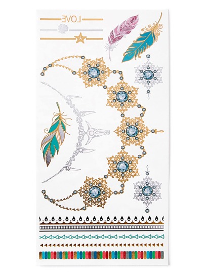 Feather & Bracelet Tattoo Sticker