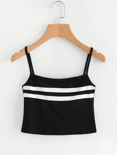 Varsity Striped Crop Cami Top