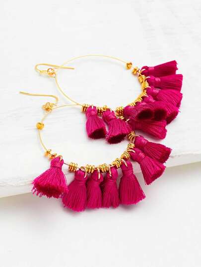 Tassel Hoop Earrings