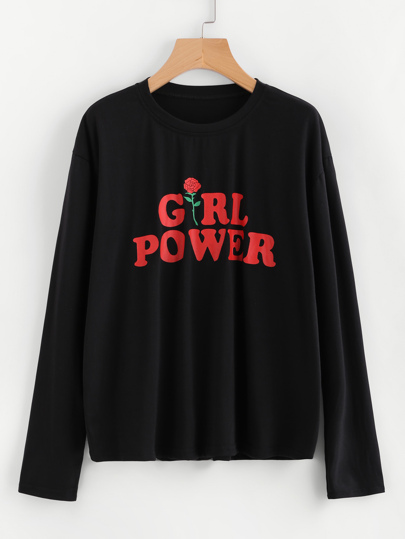 T-shirt con stampa di lettera