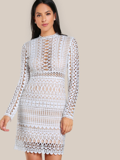 Vestido superpuesto de encaje